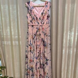 Ieena for macduggal Floral Pink Maxi Dress